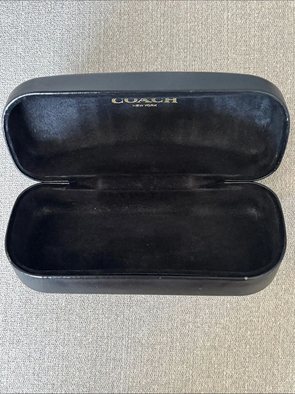COACH Black Hard Shell Eyewear Case with Embossed Logo